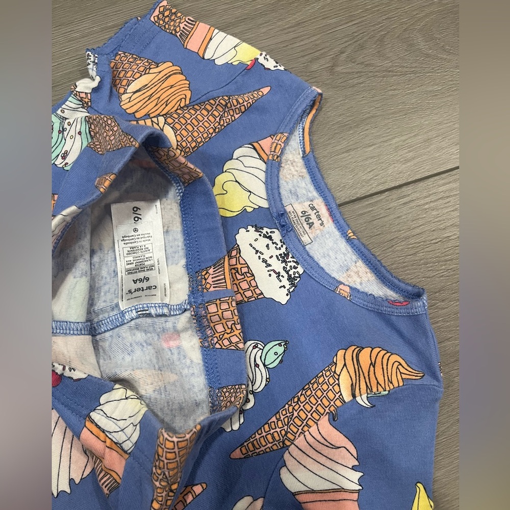 Carters Ice Cream Print Kids Pajamas Set - Picture 2 of 2